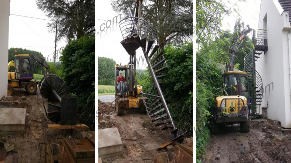 Escalier extérieur hélicoïdale